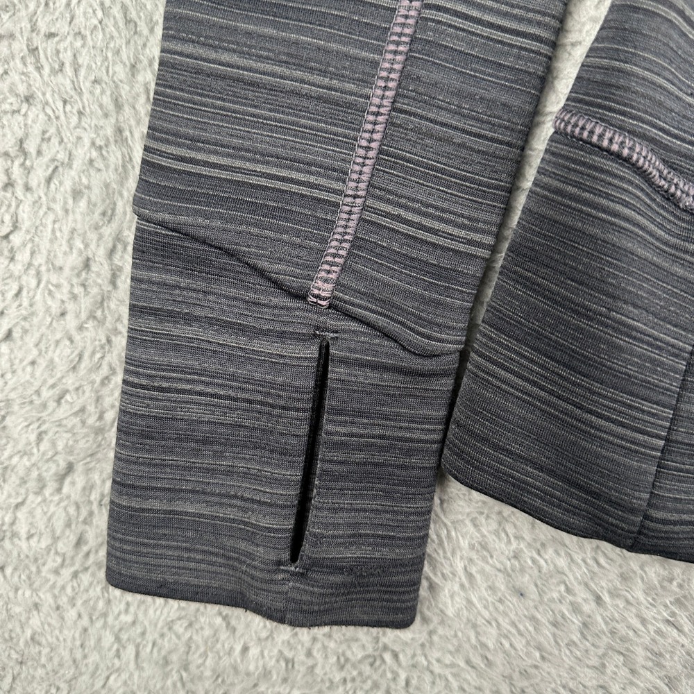 Athleta Striped Strength Hoodie Jacket Womens XXS Charcoal Gray #151598 - Picture 6 of 15
